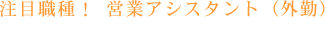 注目職種!営業アシスタント(外勤)